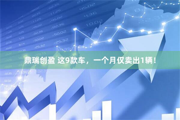鼎瑞创盈 这9款车，一个月仅卖出1辆！