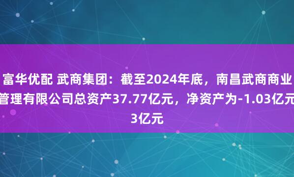 富华优配 武商集团：截至2024年底，南昌武商商业管理有限公司总资产37.77亿元，净资产为-1.03亿元
